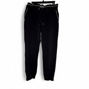 Maniere De Voir Black Jogger Sweatpants Tapered Design size 16